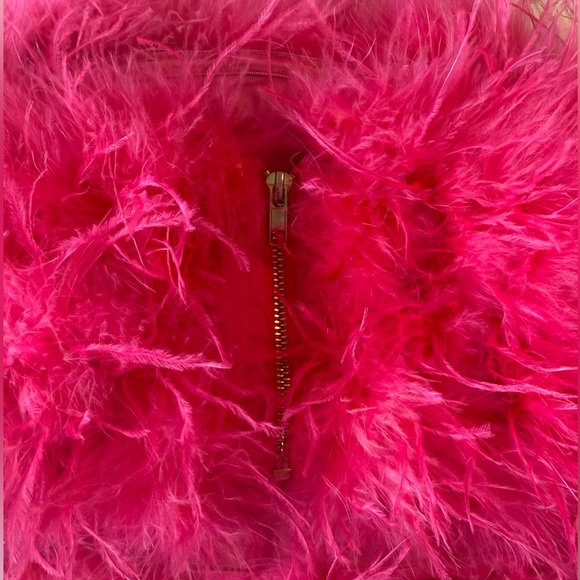 Club L hot pink feather boa tube top - Picture 4 of 5